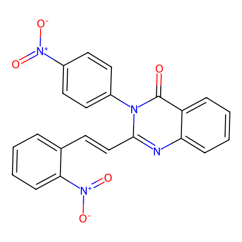 3-(4-nitrophenyl)-2-[(E)-2-(2-nitrophenyl)ethenyl]quinazolin-4-one structure