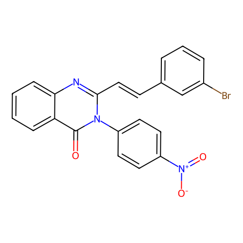 2-[(E)-2-(3-bromophenyl)ethenyl]-3-(4-nitrophenyl)quinazolin-4-one structure