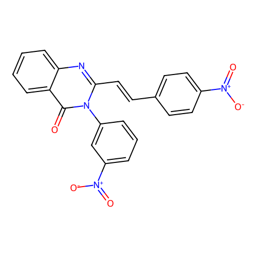3-(3-nitrophenyl)-2-[(E)-2-(4-nitrophenyl)ethenyl]quinazolin-4(3H)-one structure