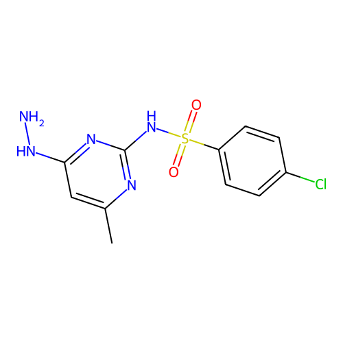 4-chloro-N-(4-hydrazinyl-6-methyl-2-pyrimidinyl)benzenesulfonamide structure