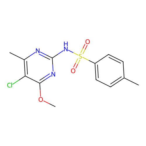 N-(5-chloro-4-methoxy-6-methylpyrimidin-2-yl)-4-methylbenzenesulfonamide structure