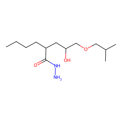 2-(2-Hydroxy-3-isobutoxypropyl)hexanehydrazide structure