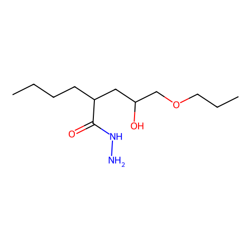 2-(2-Hydroxy-3-propoxypropyl)hexanehydrazide structure