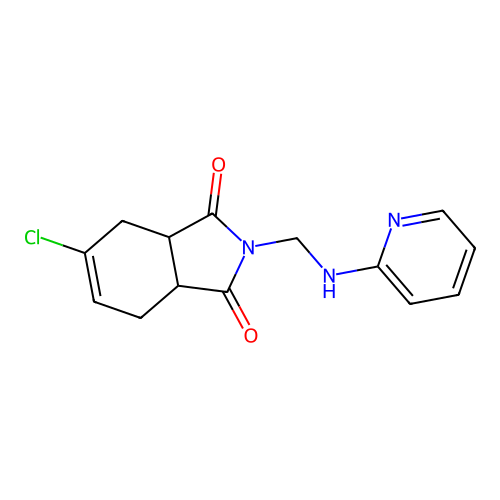 5-chloro-2-[(pyridin-2-ylamino)methyl]-3a,4,7,7a-tetrahydro-1H-isoindole-1,3(2H)-dione structure