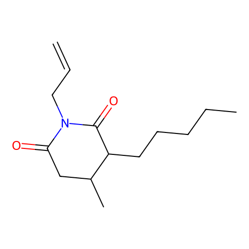 4-Methyl-3-pentyl-1-(prop-2-en-1-yl)piperidine-2,6-dione structure