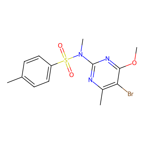 N-(5-bromo-4-methoxy-6-methylpyrimidin-2-yl)-N,4-dimethylbenzenesulfonamide structure