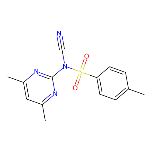 N-cyano-N-(4,6-dimethylpyrimidin-2-yl)-4-methylbenzenesulfonamide structure