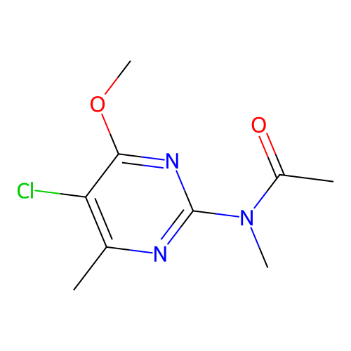 N-(5-chloro-4-methoxy-6-methylpyrimidin-2-yl)-N-methylacetamide structure