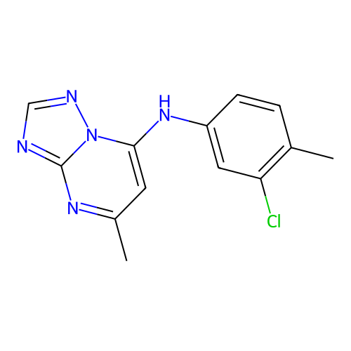 N-(3-chloro-4-methylphenyl)-5-methyl[1,2,4]triazolo[1,5-a]pyrimidin-7-amine structure