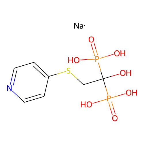 sodium,(1-hydroxy-1-phosphono-2-pyridin-4-ylsulfanylethyl)ph structure