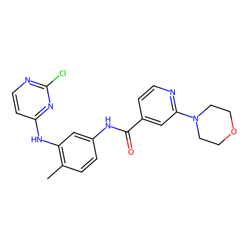 2-Chloro-4-[2-methyl-5-(2-morpholinopyrid-4-ylcarbonylamino)anilino]pyrimidine structure