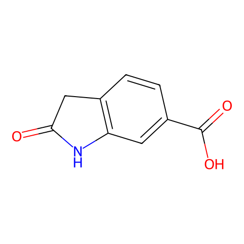 2-Oxo-1,3-dihydroindole-6-carboxylic acid structure