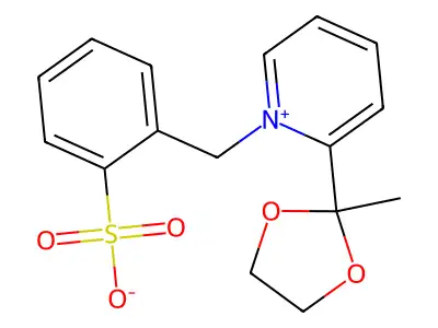 2-[[2-(2-Methyl-1,3-dioxolan-2-yl)pyridin-1-ium-1-yl]methyl]benzenesulfonate structure