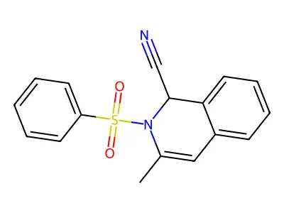 2-(benzenesulfonyl)-3-methyl-1H-isoquinoline-1-carbonitrile structure