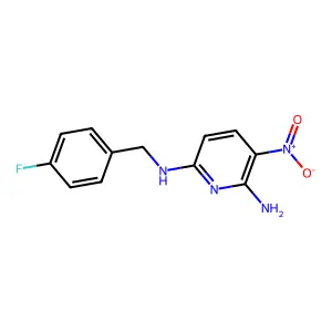 N6-((4-Fluorophenyl)methyl)-3-nitropyridine-2,6-diamine structure