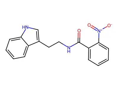 N-[2-(1H-indol-3-yl)ethyl]-2-nitrobenzamide structure