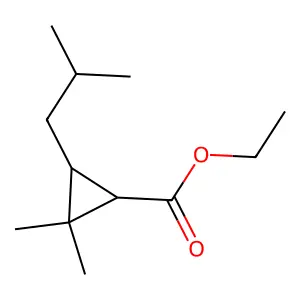 Cyclopropanecarboxylic acid, 3-isobutyl-2,2-dimethyl-, ethyl ester structure
