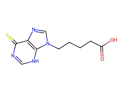 5-(6-mercapto-9H-purin-9-yl)pentanoic acid structure