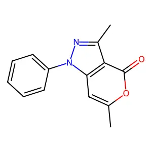 3,6-dimethyl-1-phenylpyrano[4,3-c]pyrazol-4(1H)-one structure