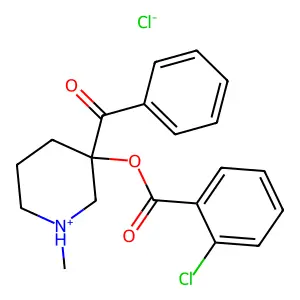 3-Benzoyl-1-methylpiperidin-3-yl 2-chlorobenzoate--hydrogen chloride (1/1) structure