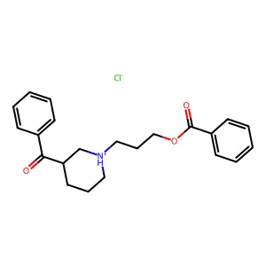 3-(3-Benzoylpiperidin-1-yl)propyl benzoate--hydrogen chloride (1/1) structure