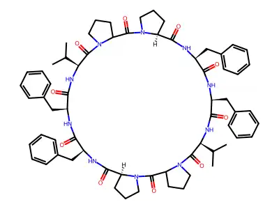 antamanide, Phe(4)-Val(6)- structure