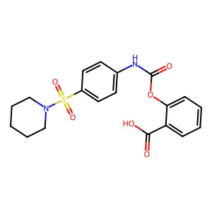 2-({[4-(Piperidin-1-ylsulfonyl)phenyl]carbamoyl}oxy)benzoic acid structure