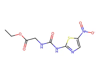 Ethyl 2-(3-(5-nitro-2-thiazolyl)ureido)acetate structure