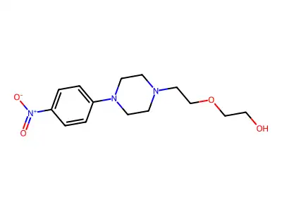 2-[2-[4-(4-nitrophenyl)-1-piperazinyl]ethoxy]Ethanol structure