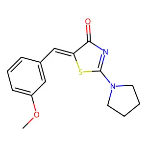 (5Z)-5-[(3-methoxyphenyl)methylidene]-2-pyrrolidin-1-yl-1,3-thiazol-4-one structure