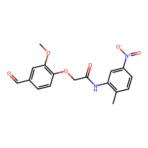 2-(4-formyl-2-methoxyphenoxy)-N-(2-methyl-5-nitrophenyl)acetamide structure