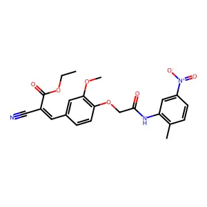 ethyl (E)-2-cyano-3-[3-methoxy-4-[2-(2-methyl-5-nitroanilino)-2-oxoethoxy]phenyl]prop-2-enoate structure