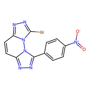 1-Bromo-8-(4-nitrophenyl)bis([1,2,4]triazolo)[4,3-b:3',4'-f]pyridazine structure