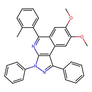 7,8-dimethoxy-5-(2-methylphenyl)-1,3-diphenyl-3H-pyrazolo[3,4-c]isoquinoline structure