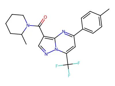 [5-(4-methylphenyl)-7-(trifluoromethyl)pyrazolo[1,5-a]pyrimidin-3-yl]-(2-methylpiperidin-1-yl)methanone structure