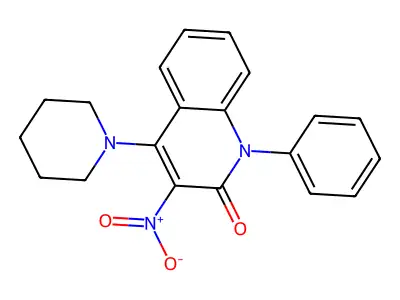 3-nitro-1-phenyl-4-(piperidin-1-yl)quinolin-2(1H)-one structure