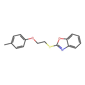 2-{[2-(4-Methylphenoxy)ethyl]sulfanyl}-1,3-benzoxazole structure