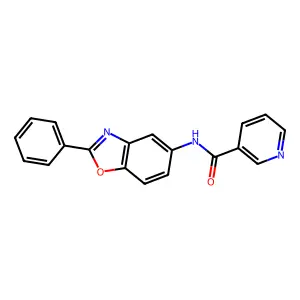 N-(2-phenyl-1,3-benzoxazol-5-yl)pyridine-3-carboxamide structure