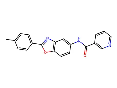 N-[2-(4-Methylphenyl)-1,3-benzoxazol-5-yl]pyridine-3-carboximidic acid structure