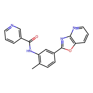 N-(2-Methyl-5-oxazolo[4,5-b]pyridin-2-yl-phenyl)-nicotinamide structure