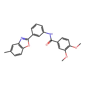 3,4-dimethoxy-N-[3-(5-methyl-1,3-benzoxazol-2-yl)phenyl]benzamide structure