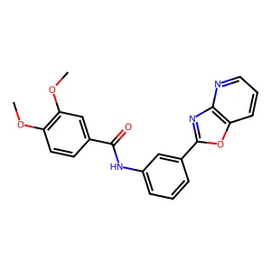 3,4-dimethoxy-N-(3-[1,3]oxazolo[4,5-b]pyridin-2-ylphenyl)benzamide structure
