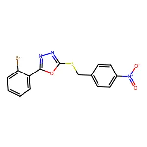 2-(2-Bromophenyl)-5-((4-nitrobenzyl)thio)-1,3,4-oxadiazole structure