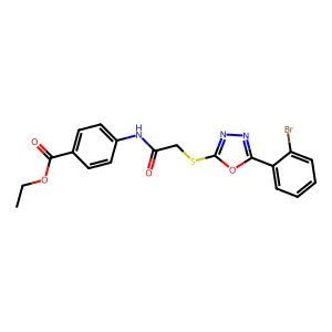 Ethyl 4-(2-((5-(2-bromophenyl)-1,3,4-oxadiazol-2-yl)thio)acetamido)benzoate structure