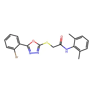 2-((5-(2-Bromophenyl)-1,3,4-oxadiazol-2-yl)thio)-N-(2,6-dimethylphenyl)acetamide structure