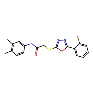 2-((5-(2-Bromophenyl)-1,3,4-oxadiazol-2-yl)thio)-N-(3,4-dimethylphenyl)acetamide structure