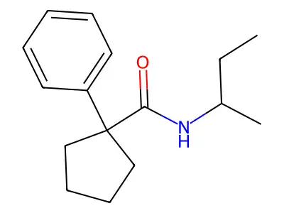 N-(sec-butyl)-1-phenylcyclopentanecarboxamide structure