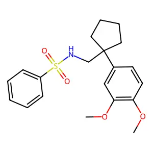 N-{[1-(3,4-dimethoxyphenyl)cyclopentyl]methyl}benzenesulfonamide structure