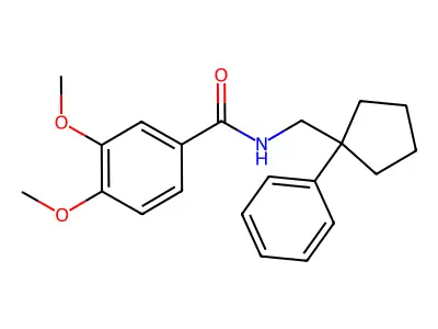 3,4-dimethoxy-N-[(1-phenylcyclopentyl)methyl]benzamide structure