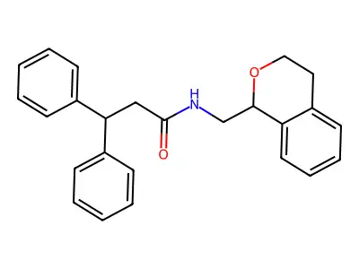 N-(3,4-dihydro-1H-isochromen-1-ylmethyl)-3,3-diphenylpropanamide structure